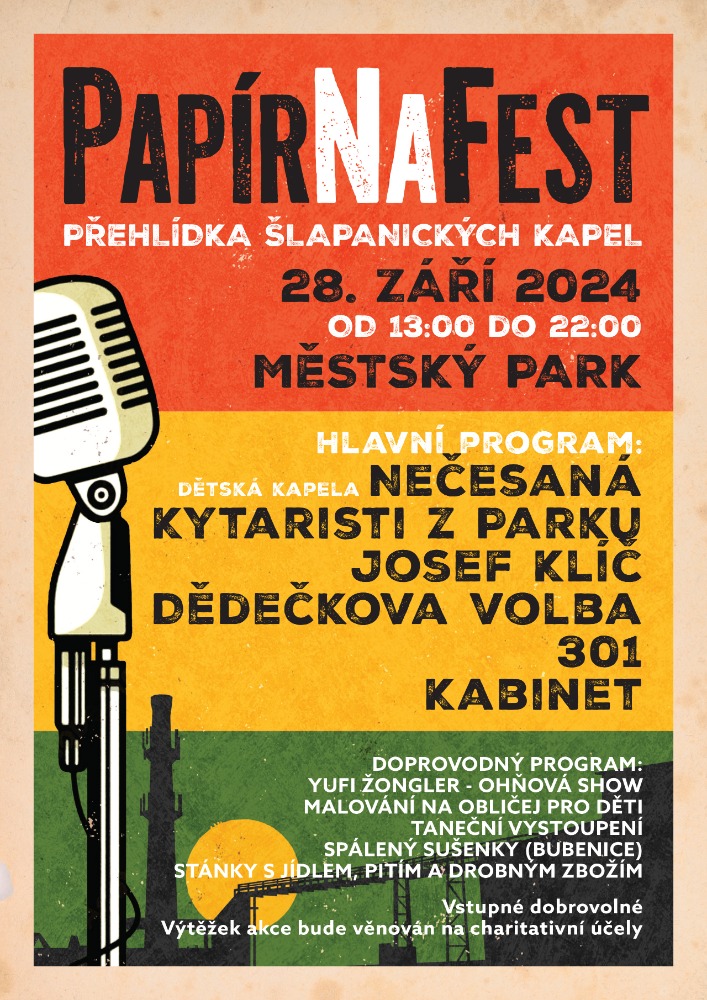 Přehlídka šlapanických kapel - PAPÍRNAFEST